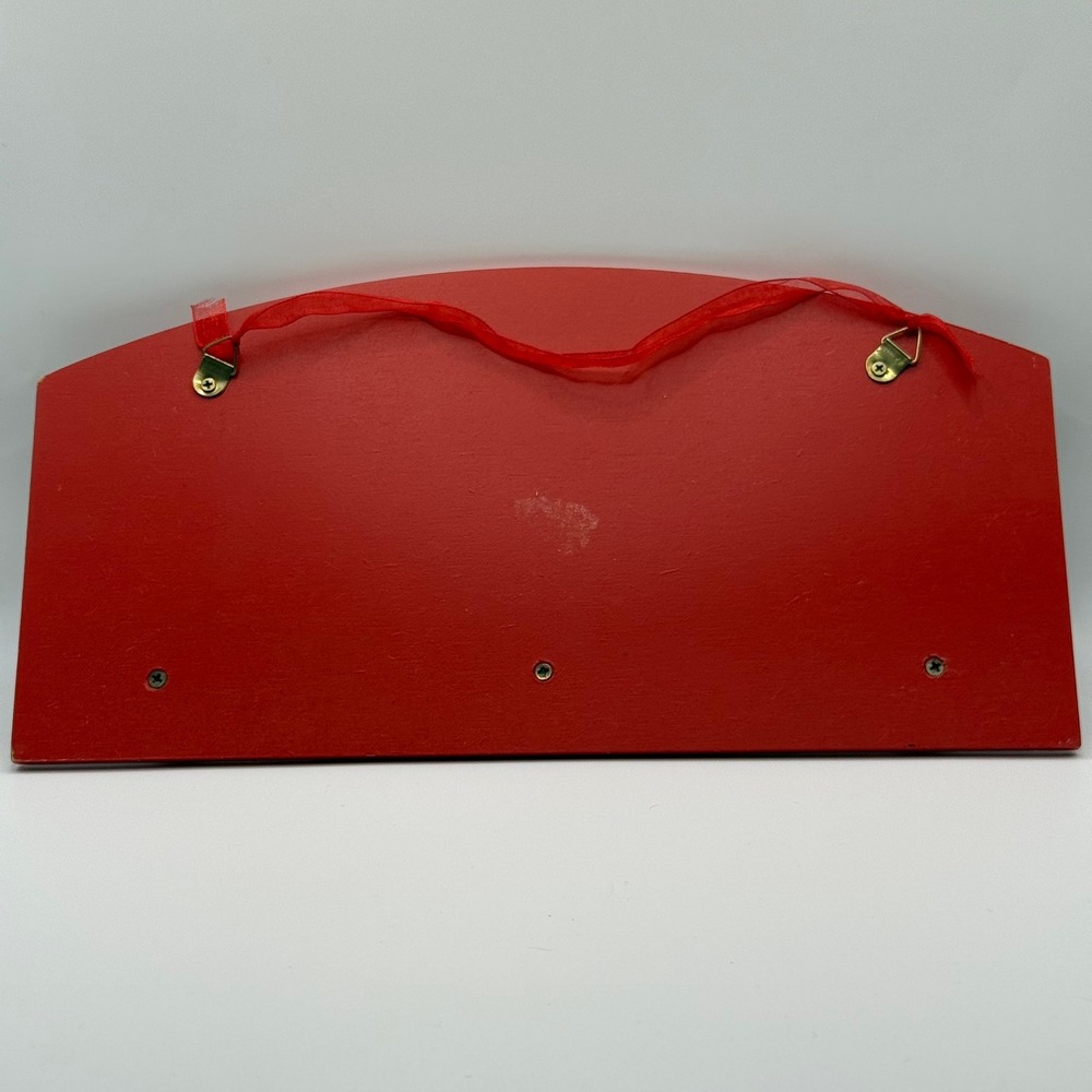 VTG Disney Winnie the Pooh Tigger Wooden Wall Coat Rack 3 Peg Nursery Decor Red - Picture 4 of 6